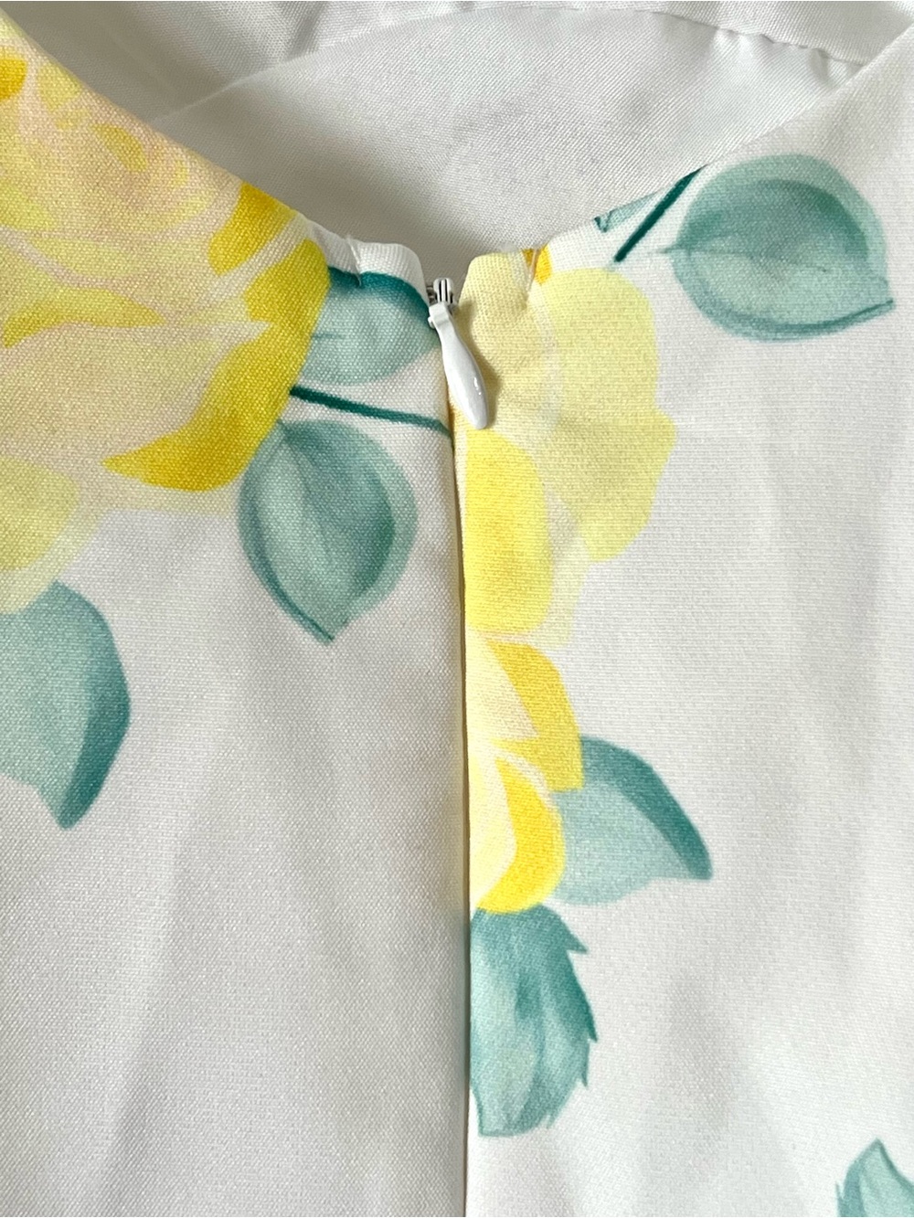 Saint & Secrets Sleeveless White Mini Dress with Yellow Floral Print - Picture 11 of 13